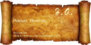 Hanus Oberon névjegykártya